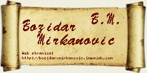 Božidar Mirkanović vizit kartica